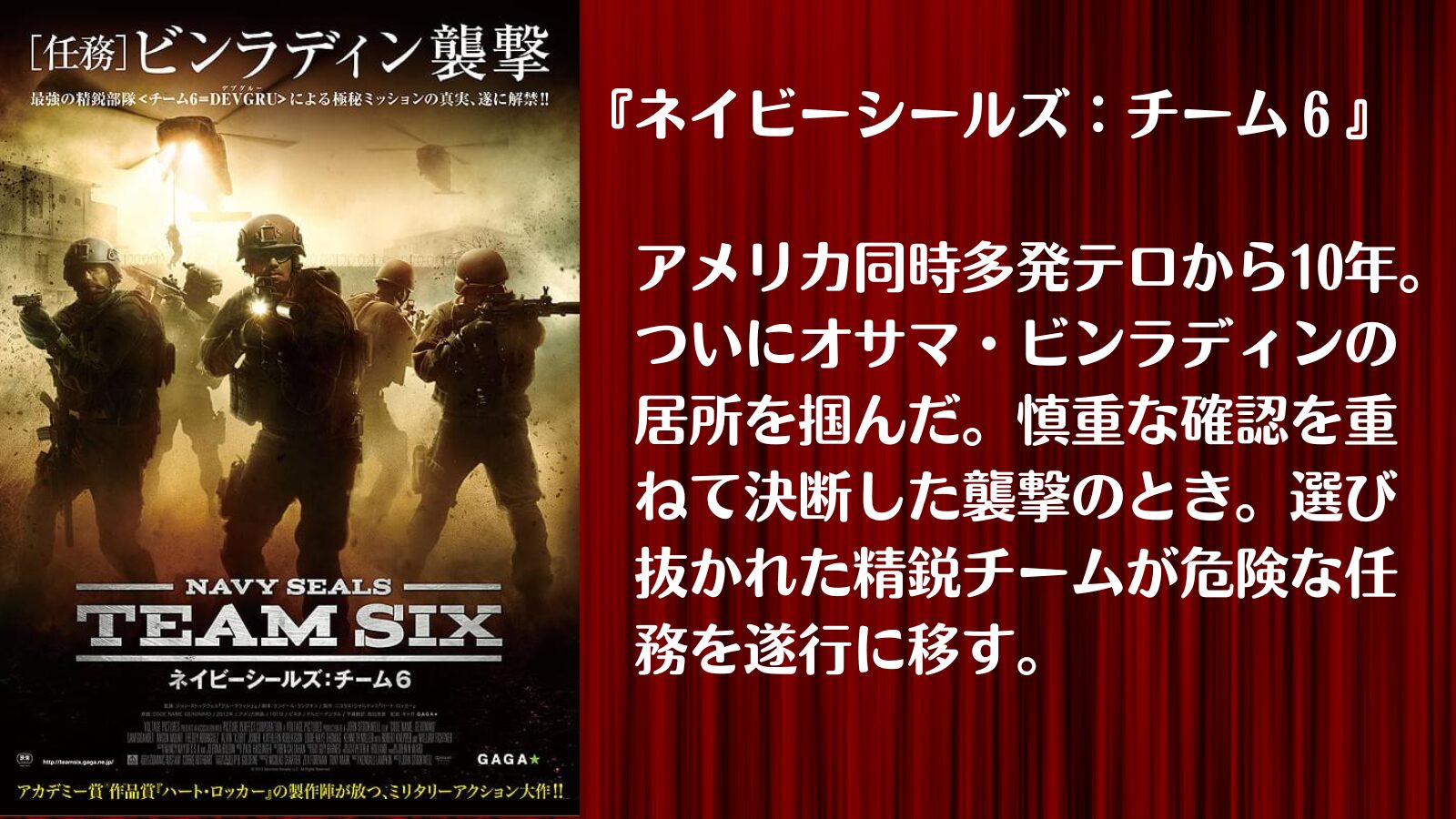 選び抜かれた対テロ特殊部隊の活躍を描いた『ネイビーシールズ：チーム